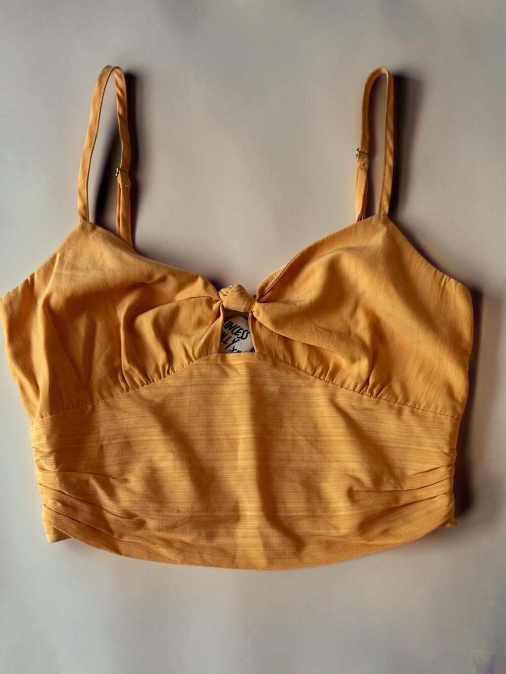 Princess Polly Orange Tie-Front Ruched Back Crop Top